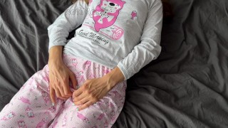 skinny schoolgirl small tits fingering pussy rub big dick and squirting