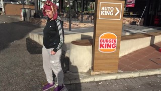 This Muslim woman is HUNGRY !!! Turkish milf gives me a handjob for a burger.