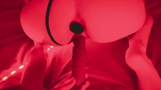 I put Butt Plugs and Dildos on myself, He Finished Wildly in my Ass and Cum on my Buttocks